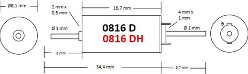 Micromotor.eu 0816D - Motor 8x16 - double shaft-2