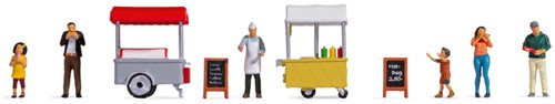 Noch 16229 H0 - IJs en hotdog wagen, figuren themawereld