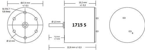 Micromotor.eu 1715S - Motor 17x15 - Single shaft-2