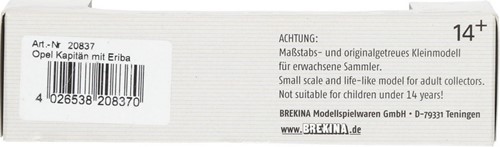 Brekina 20837 H0 - Opel Kapitän P 2.5 met Eriba Caravan-3