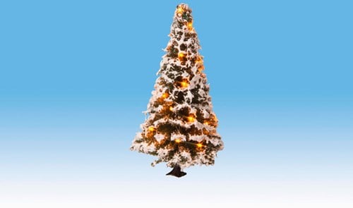 Noch 22120  - Kerstboom, verlicht & besneeuwd