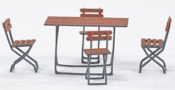 Weinert Modellbau 2942 1 - 4 Restaurant Klapstoelen met Grote Tafel