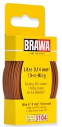 Brawa 3104 H0 - Litze 0,14 mm², 10 m Ring, braun