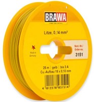 Brawa 3151 H0 - Schaltlitze 0,14 mm², 25 m Spule, gelb