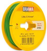Brawa 3153 H0 - Schaltlitze 0,14 mm², 25 m Spule, grün