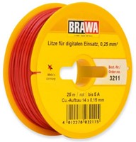 Brawa 3211 H0 - Einzelader 0,25 mm², 25 m Spule, rot