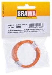 Brawa 32406 H0 - Decoderlitze 0,05 mm², 10 m Ring, orange