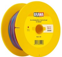 Brawa 32420 H0 - Doppellitze 0,25 mm², 25 m Spule, bl/rt-2