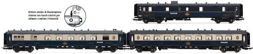 Rivarossi HR4391 H0 - CIWL, 3-unit pack "Edelweiss Pullman Express", set 2/2 (DD3, VPC Fleche d'Or + VP Étoile du Nord), ep. II
