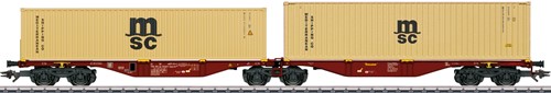 Märklin 047816 H0 - Dubbele Containerdraagwagen Sggrss 80