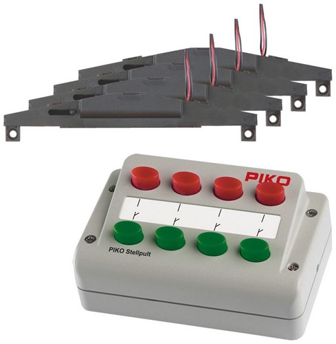 Piko 55392 H0 - Wissels-Aandrijvings-Set (4x) + Schakelkastje