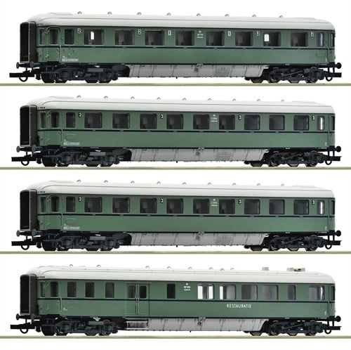Roco 6200049 H0 - H0 4-delige set rijtuigen "plan D" turqoise