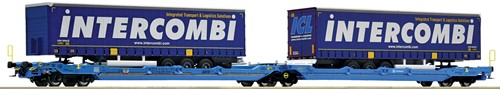 Roco 6600035 H0 - Dubbele Gekoppelde Containerdraagwagen T3000e EUROWAGON