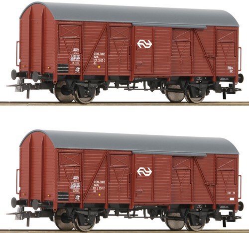 Roco 6600151 H0 - 2-delige Set Gesloten Goederenwagen NS