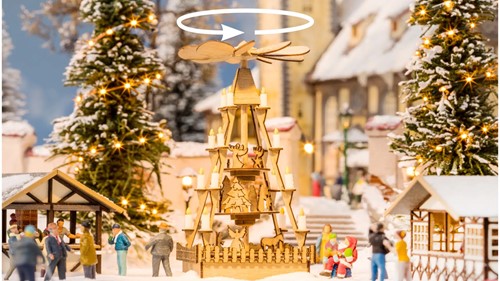Noch 66413 H0 - Kerstmarkt Pyramide (micro motion)