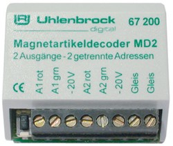 Uhlenbrock 67200 - MD-2 Magnetische artikeldecoder, 2-weg