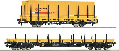 Roco 77029 H0 - Strukton Rail, 2-delige rongenwagenset 