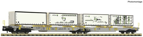 Fleischmann 825014 N - Dubbele Container Draagwagen AAE+Railcare