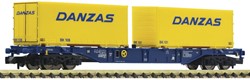 Fleischmann 825210 N - Containerdraagwagen Sgns Blauw ÖBB
