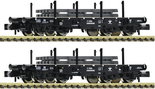 Fleischmann 845608 N - Set 2x Zwaarlastwagen van de NS met lading staalplaten