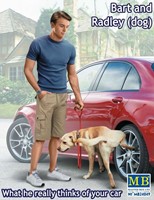 Master Box 24049 - Bart And Radley (Dog) 'What he really thinks of your car' 1:24 (Open Verpakking)