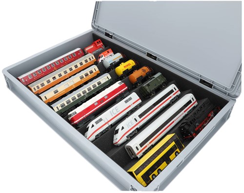 Feldherr EB87Set H0 - Eurobox / containerkoffer met Treinbed - 9 compartimenten voor H0-spoor-2