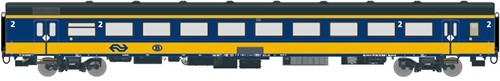 Exact-Train EX11025 H0 - NS ICRm Garnituur 2 (Amsterdam - Brussel) voor het Hsl traject ingezet Passagiersrijtuig Bpmz10 ( Kleur Geel/Blauw)