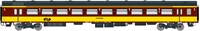 Exact-Train EX11080 H0 - NS ICR (Originele versie) voor de Beneluxtrein naar België Passagiersrijtuig A ( Kleur Geel/Rood)