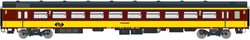 Exact-Train EX11082 H0 - NS ICR (Originele versie) voor de Beneluxtrein naar België Passagiersrijtuig B ( Kleur Geel/Rood)