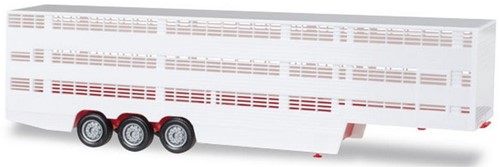 Herpa 076333-002 H0 - Veetransport Trailer Wit