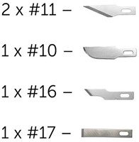 Hobbytime Tools HT1008  - ASSORTED BLADE SET – 5 PIECES (FITS #1 HANDLE)
