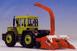 Kibri 10764 H0 - Mercedes Benz Tractor Groen met Kemper Voorzethakselaar Rood