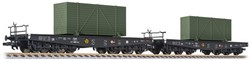 Liliput L230170 H0 - Zware Transportwagens 2-delig met Containers DRB