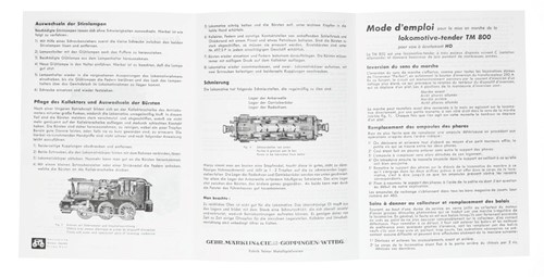 Marklin TM 800 Tender Locomotive br 80 - Replica booklet 1150-2