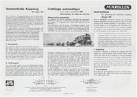 Marklin Automatic Couplngs Replica Directions Leaflet 1052 of 1952