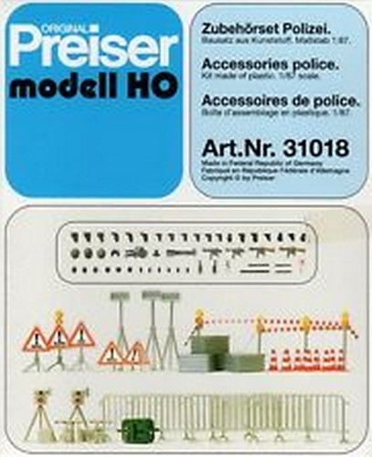 Preiser 31018 H0 - Politie Accessoire Set-2