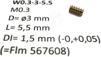Micromotor.eu W0.3-3.5-5 - M0.3 D=ø3.5 L=5 DI=1.5 mm
